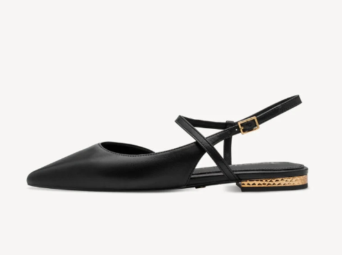 Δερμάτινες γόβες με slingback